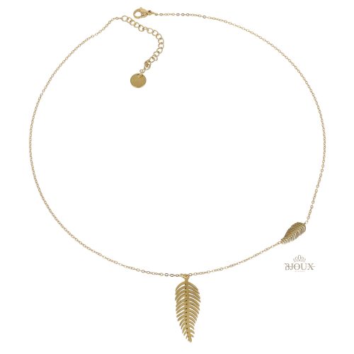 Collana con foglie in acciaio dorato