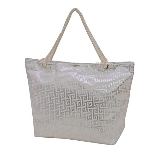 Borsa mare stampa geometrica silver