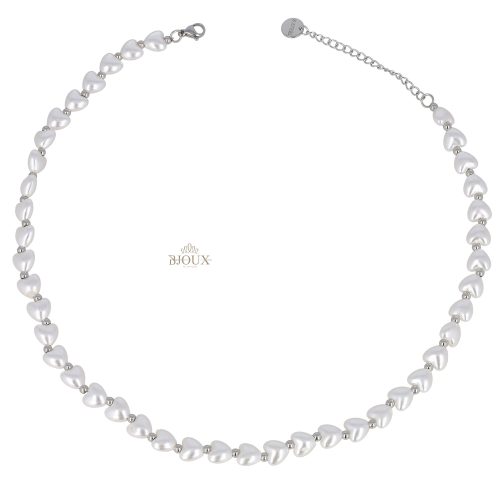 Girocollo cuoricini e perla bianca