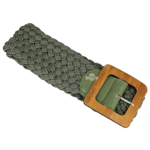 Cintura treccia elastica green