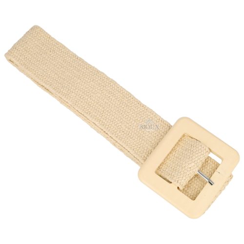 Cintura elastica con fibbia quadrata natural