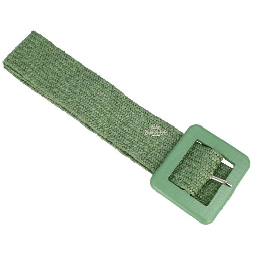 Cintura elastica con fibbia quadrata verde