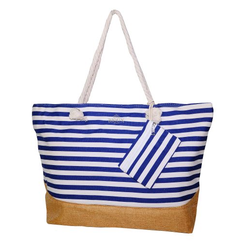 Borsa mare a righe blu notte
