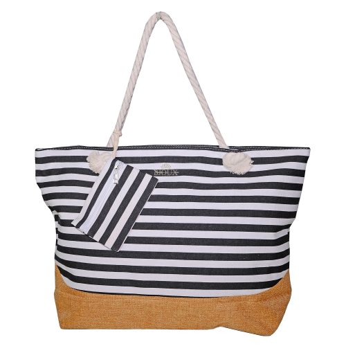 Borsa mare a righe black