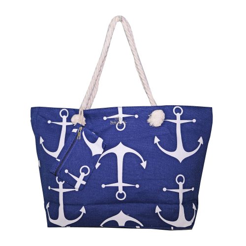 Borsa mare blu notte con ancore