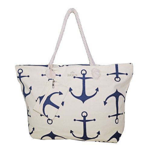 Borsa mare panna con ancore