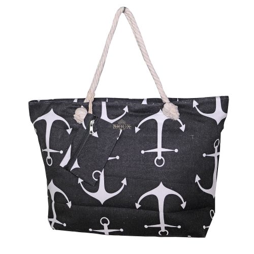 Borsa mare nera con ancore