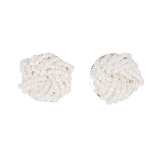 Orecchini a bottone fiore in microsfere