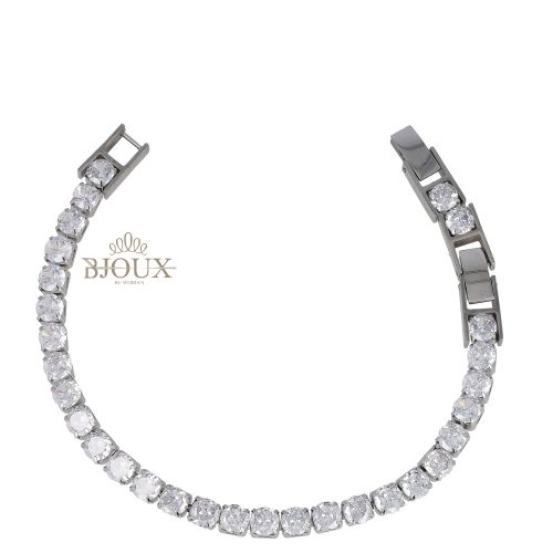 Bracciale unisex in acciaio con castoni kry 5mm