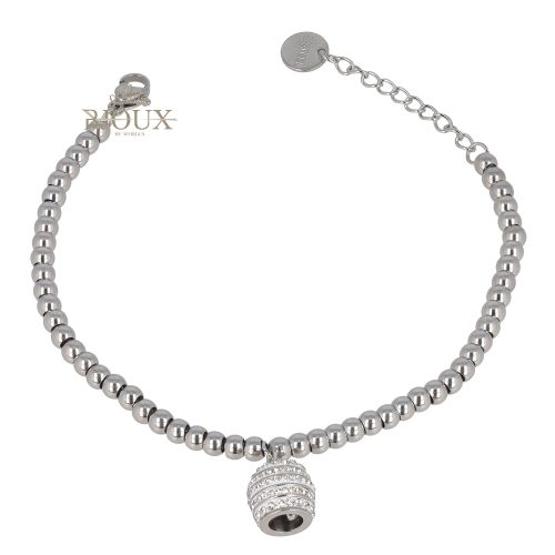 Bracciale acciaio con pallini e campanella