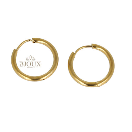 Orecchini in acciaio mini cerchietto diam.14 gold