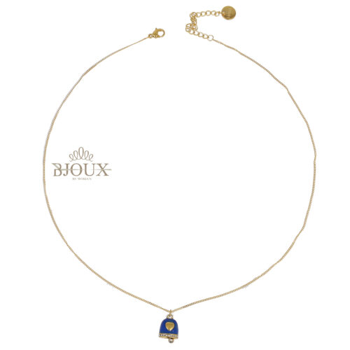 Collana in acciaio dorato con campanella