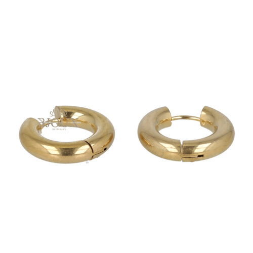 Orecchini cerchio bombato diam. 12mm color oro