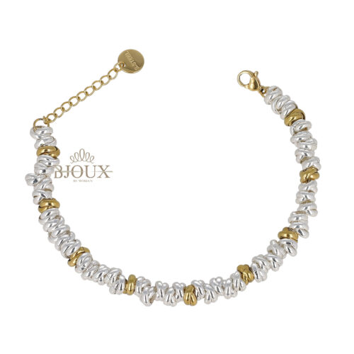 Bracciale anellini acciaio effetto sterling da 4 mm