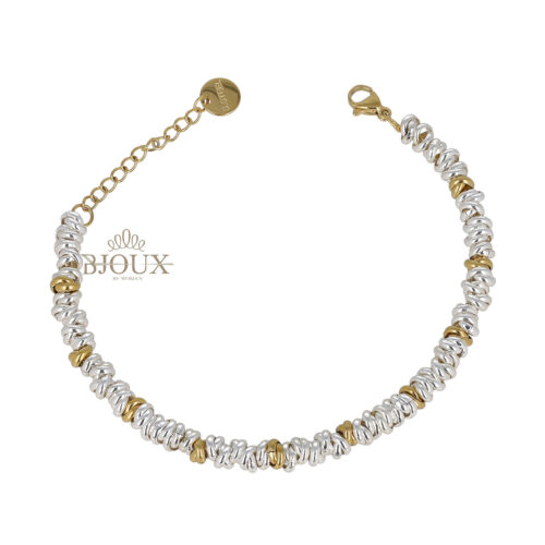 Bracciale anellini acciaio effetto sterling da 3 mm