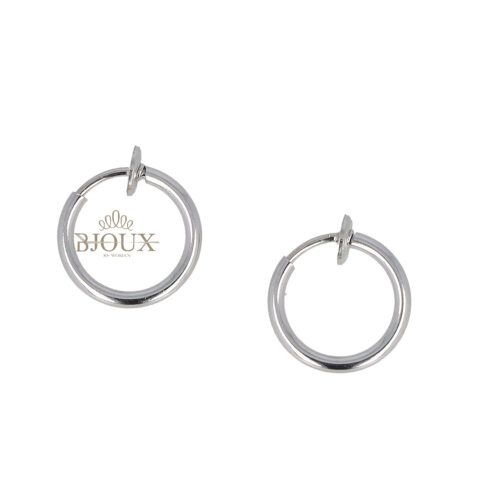 Orecchini cerchio a tampone color rodio