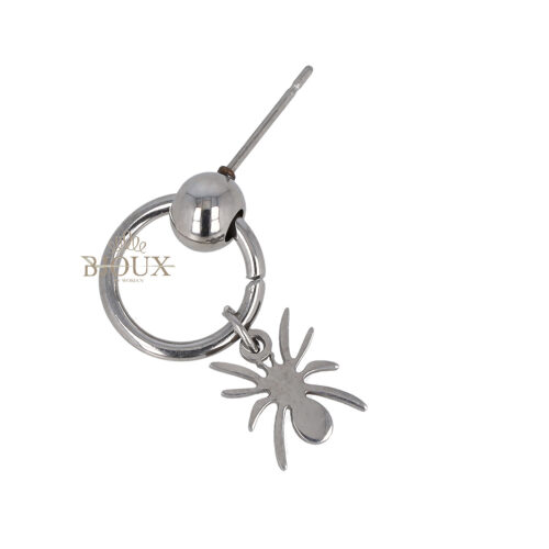 Orecchino cerchio con ragno