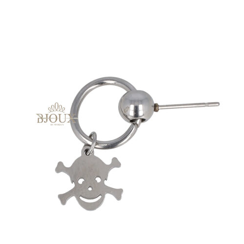 Orecchino cerchio con teschio