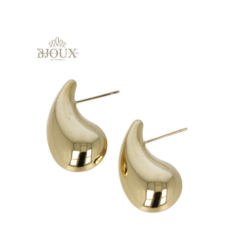 Orecchini in acciaio con goccia gold da 26 mm