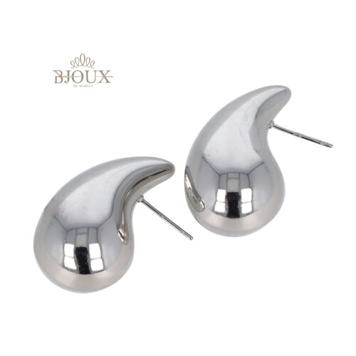 Orecchini in acciaio rodiato con goccia da 31 mm