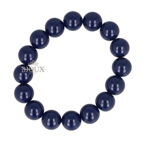 Bracciale bijoux con perle blu da 12 mm