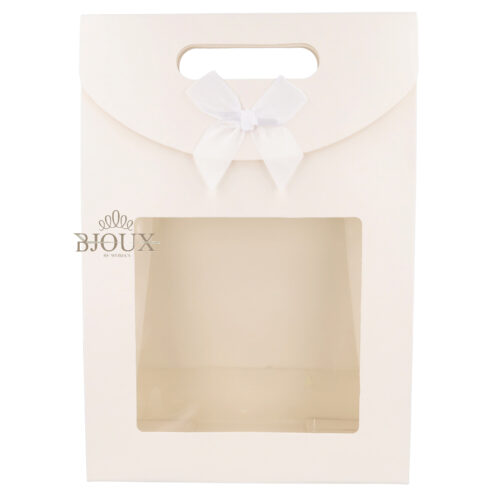 Busta carta Bianca 6 pezzi con fiocchetto 19x9x27