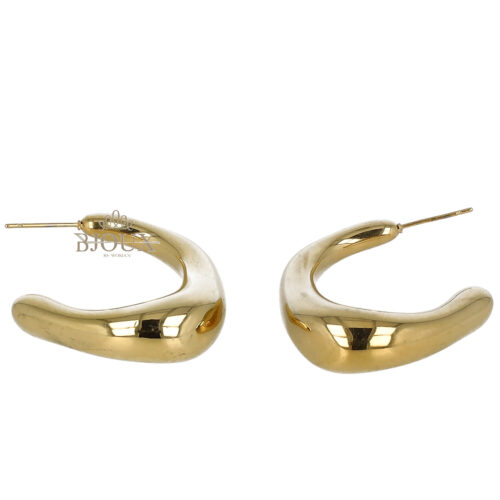 Orecchini acciaio specchiato con perno dorato