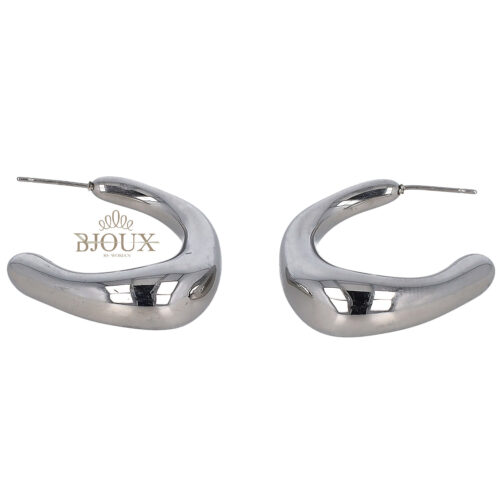 Orecchini acciaio specchiato con perno rodiato