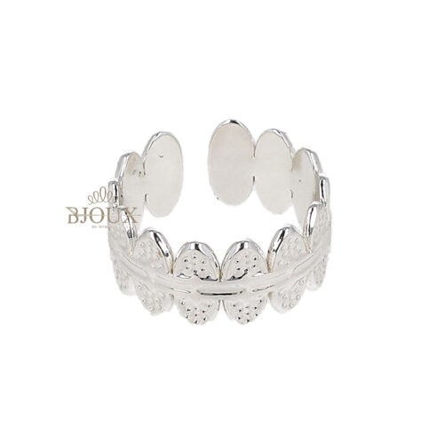 Anello acciaio effetto argento ovali