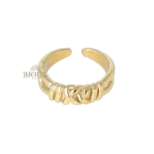 Anello fascia intreccio dorata