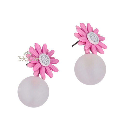 Orecchini margherita colorata con sfera