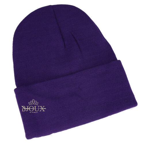 Cappello donna cuffia con risvolto viola