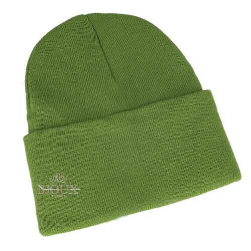 Cappello donna cuffia con risvolto verde
