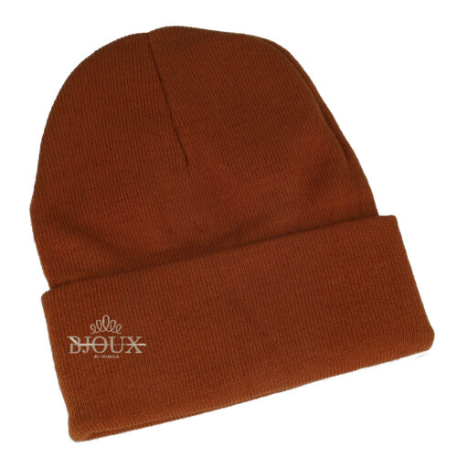 Cappello donna cuffia con risvolto brown