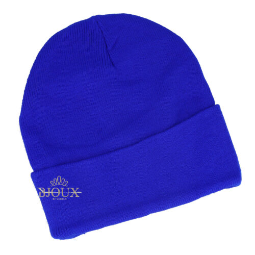 Cappello donna cuffia con risvolto blu