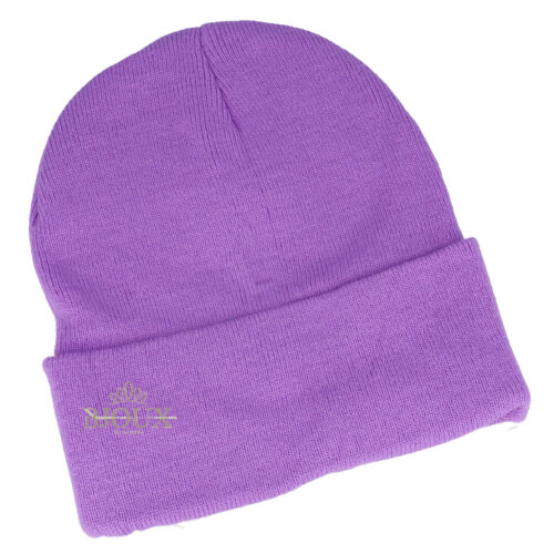 Cappello donna cuffia con risvolto lilla