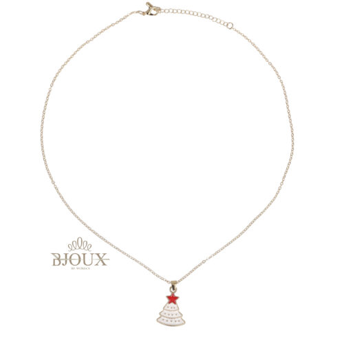 Collana ottone con albero di Natale