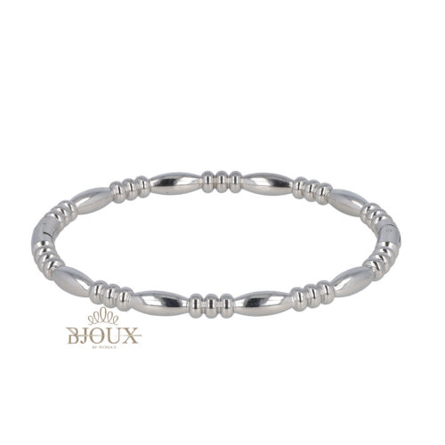 Bracciale rigido in acciaio dipinto rodio