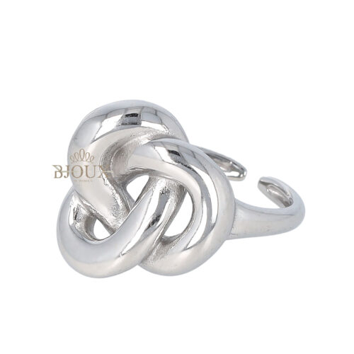 Anello nodo da 2 cm acciaio color rodio