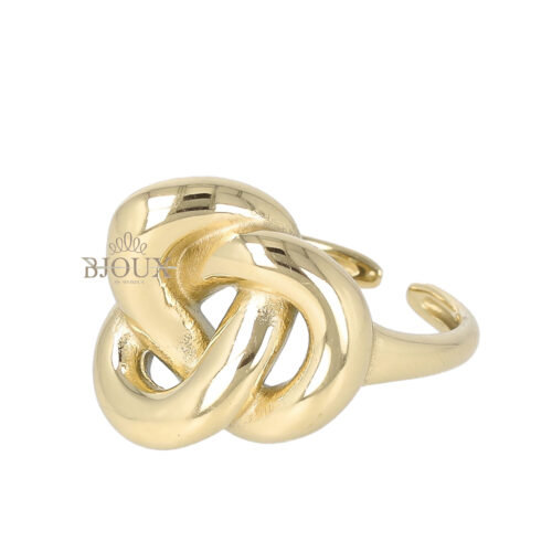 Anello nodo da 2 cm acciaio color oro