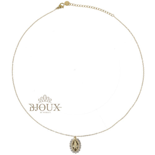 Collana acciaio con medaglietta madonnina