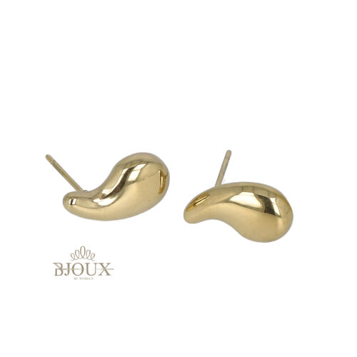 Orecchini acciaio gocciolina dorata