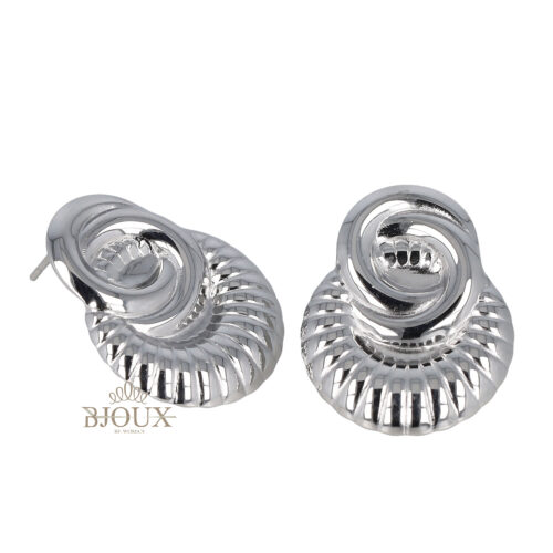 Orecchini perno con spirali rodio