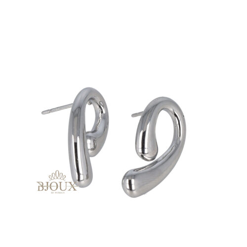 Orecchini perno in acciaio dipinto rodio