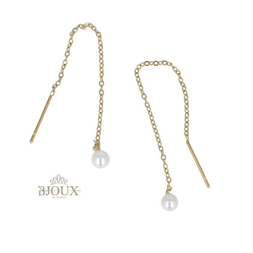 Orecchini saliscendi gold con perline