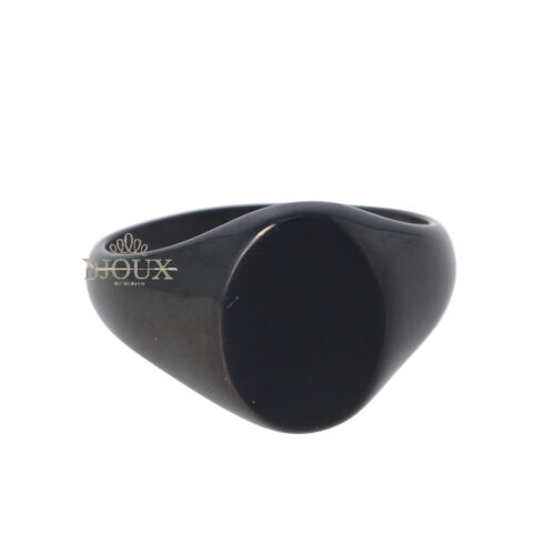 Anello uomo acciaio black scudo ovale