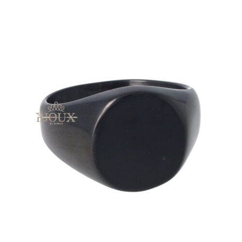 Anello uomo scudo tondo black