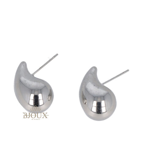 Orecchini in acciaio con goccia rodio 20 mm