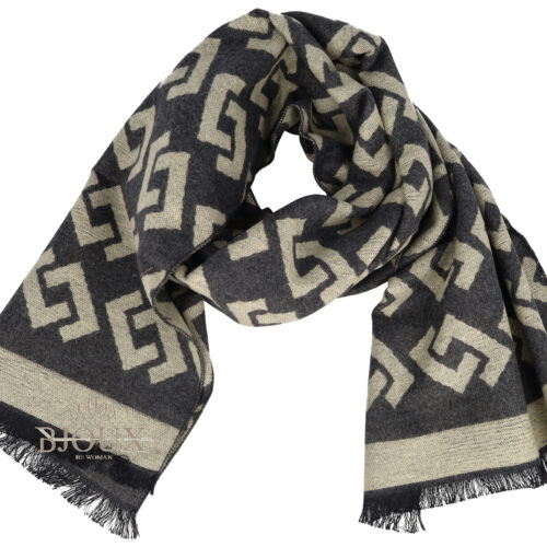 Sciarpa da uomo disegno grigio e beije