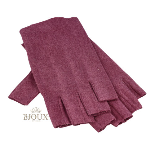 Guanto donna senza dita viola